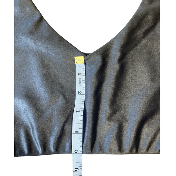 EMILY HSU GUNMETAL SHIMMER METALLIC V CROP TOP BRA SMALL URBAN ACTIVEWEAR - Picture 8 of 11